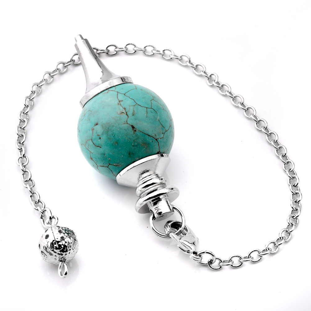 Synthetic Turquoise Reiki Healing Pendulum Pendant for Necklace